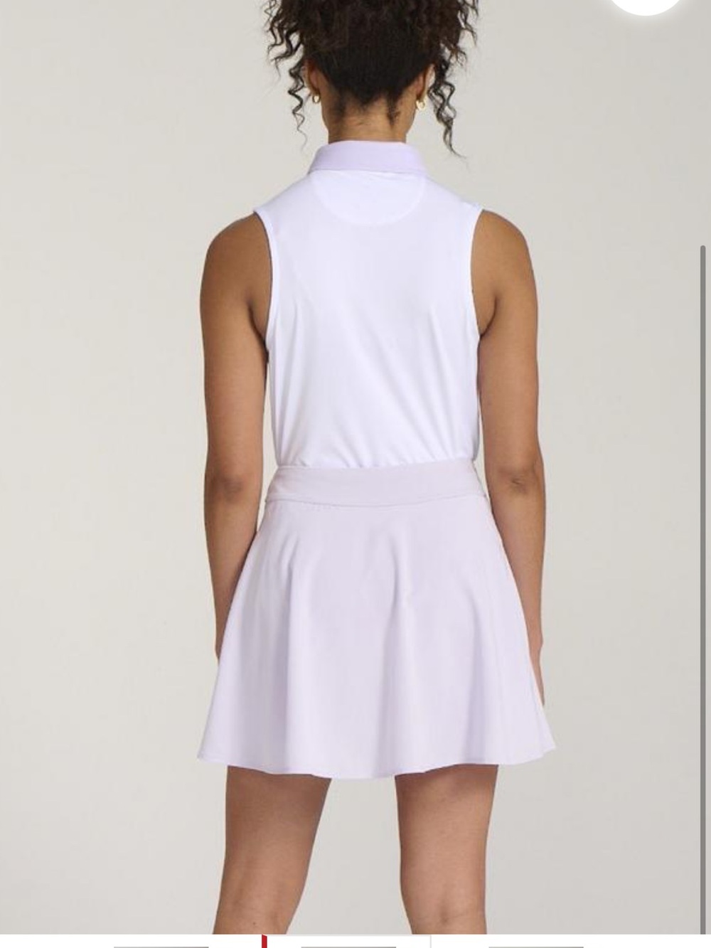 Bad Birdie Core Sleeveless Polo - White/Lilac - Picture 3 of 6